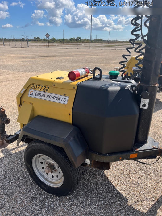 2022 Allmand NLV3GR (4) LED Light Fixture 350W, 23' Vertical Mast, 3kW Prime, Towable, Deep Sea L401, Leveling Jacks, Yanmar T4F 5.8hp