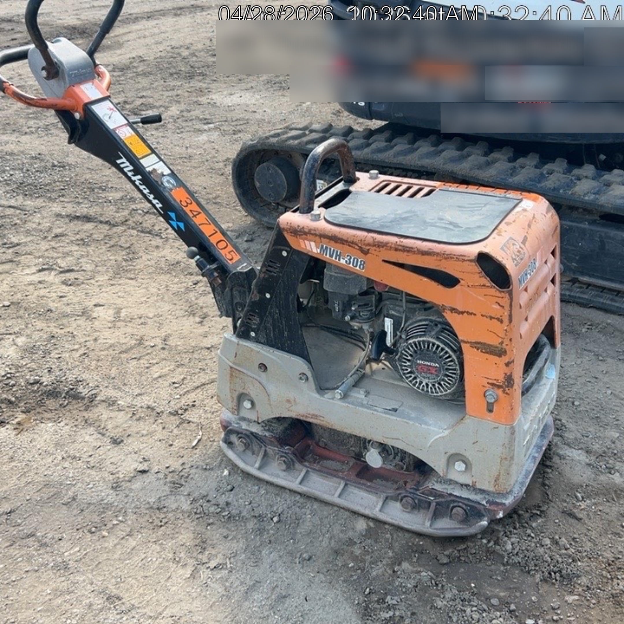 2023 Multiquip MV308GH Honda GX270, 18" Plate, Tachometer