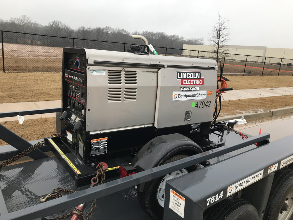 2019 Lincoln Electric Vantage 322 Ready-Pak 3, Two Wheel Trailer, Fender and Light Kit, Cable Rack