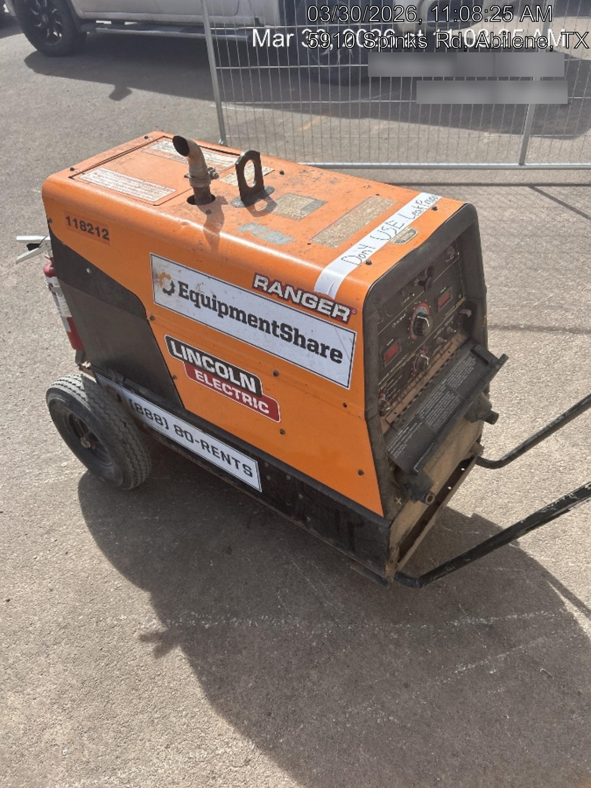 2020 Lincoln Electric Ranger 305 LPG Kohler Engine, One-Pak