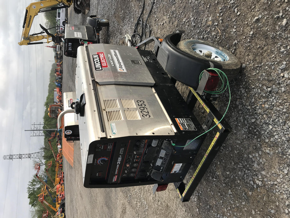 2019 Lincoln Electric Vantage 322 Welder Ready-Pak 3, Two wheel trailer, Fender and Light kit, Cable Rack