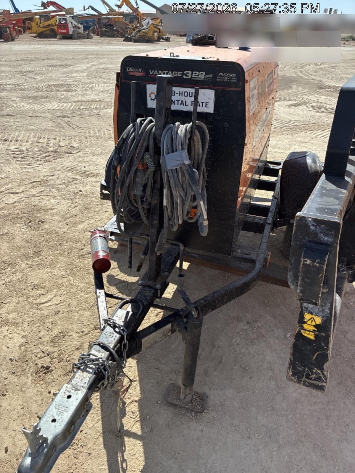 2021 Lincoln Electric Vantage 322 Vantage 322 Ready Pak 3 w/ Decals, ORANGE (includes trailer, cable rack, fender light kit) NO Telematics