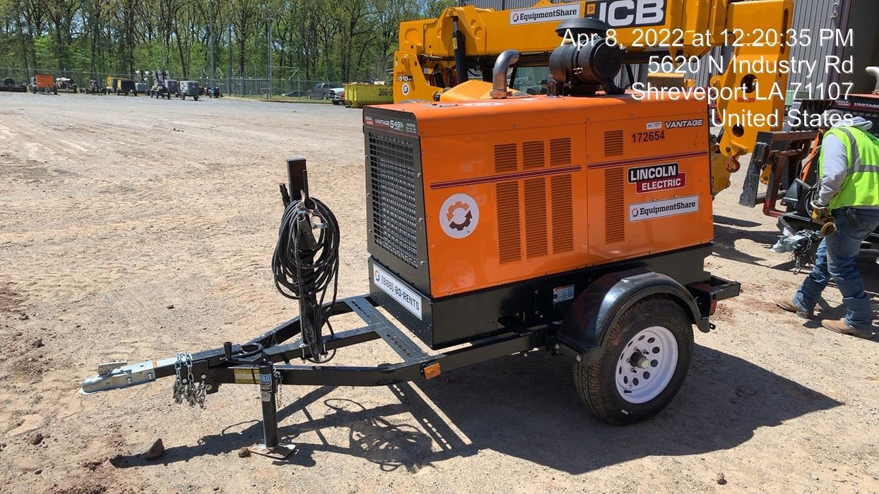2021 Lincoln Electric Vantage 549X Ready Pak 3, ORANGE (includes trailer, cable rack, fender light kit)
