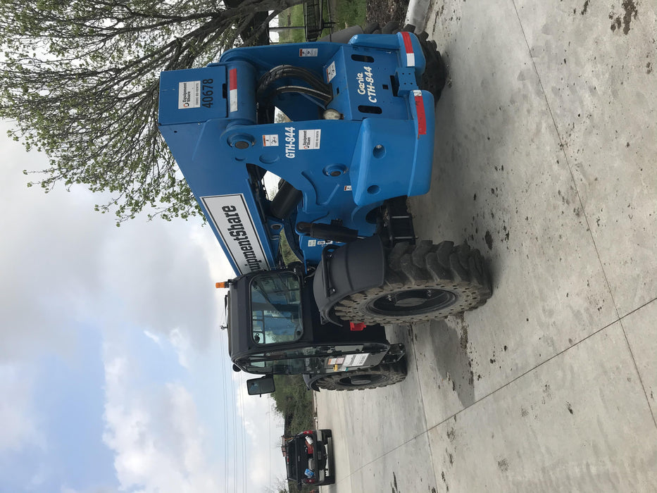 2019 Genie GTH-844 Cab/Heat/AC, Solid RT Tires, LED Work Lights, Beacon 60" QA Carriage, 48" Forks