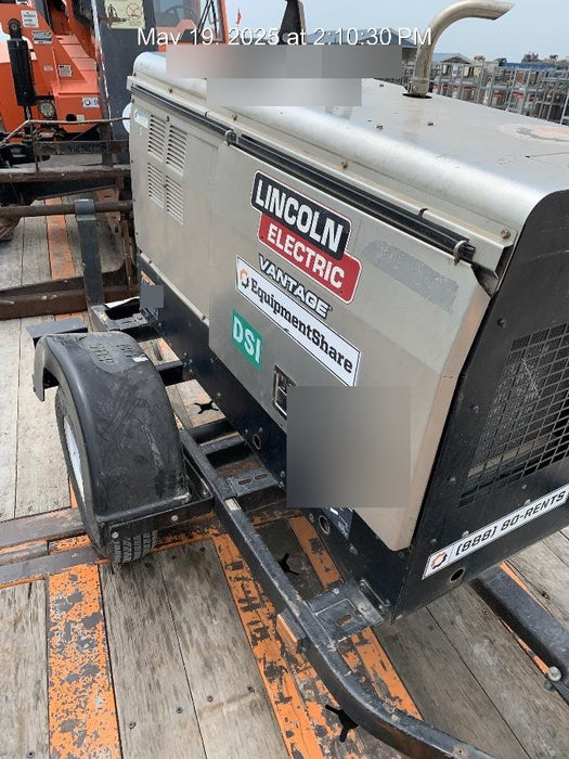 2019 Lincoln Electric Vantage 322 Ready-Pak 3, Two Wheel Trailer, Fender and Light Kit, Cable Rack