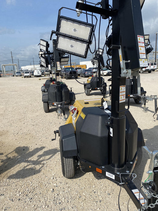 2022 Allmand NLV3GR (4) LED Light Fixture 350W, 23' Vertical Mast, 3kW Prime, Towable, Deep Sea L401, Leveling Jacks, Yanmar T4F 5.8hp