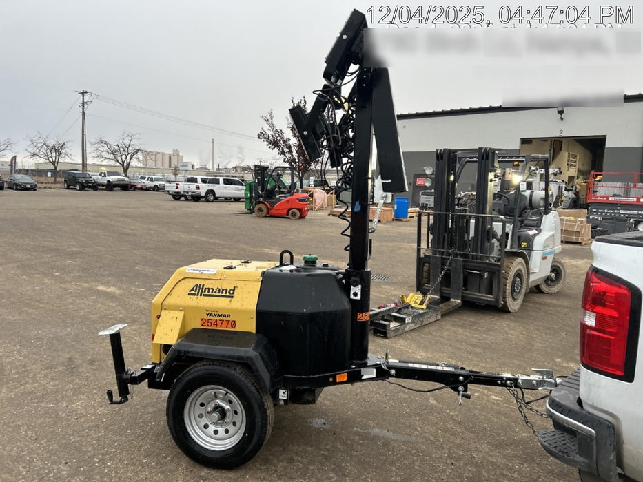 2022 Allmand NLV3GR (4) LED Light Fixture 350W, 23' Vertical Mast, 3kW Prime, Towable, ES Decals, T3
