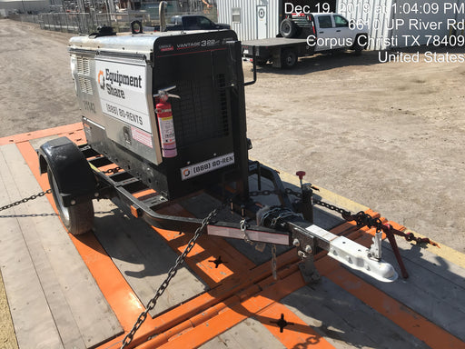 2019 Lincoln Electric Vantage 322 Welder Ready-Pak 3, Two wheel trailer, Fender and Light kit, Cable Rack