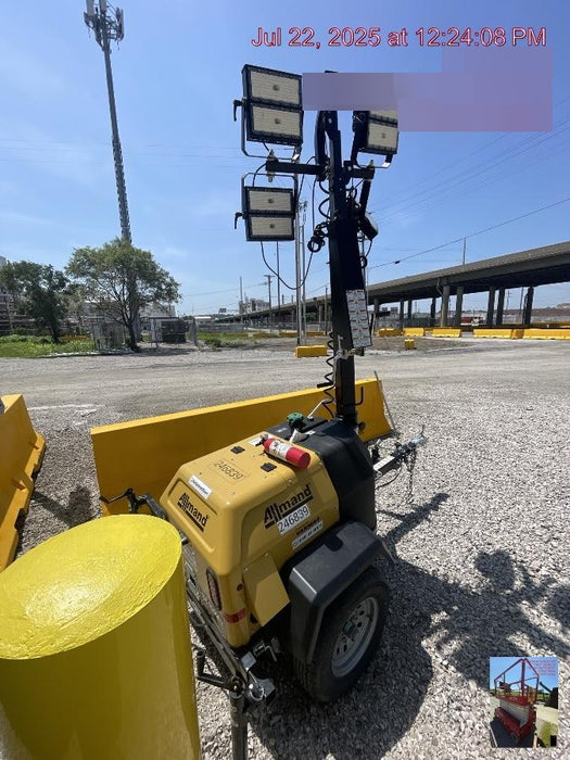 2022 Allmand NLV3GR (4) LED Light Fixture 350W, 23' Vertical Mast, 3kW Prime, Towable, ES Decals, T3