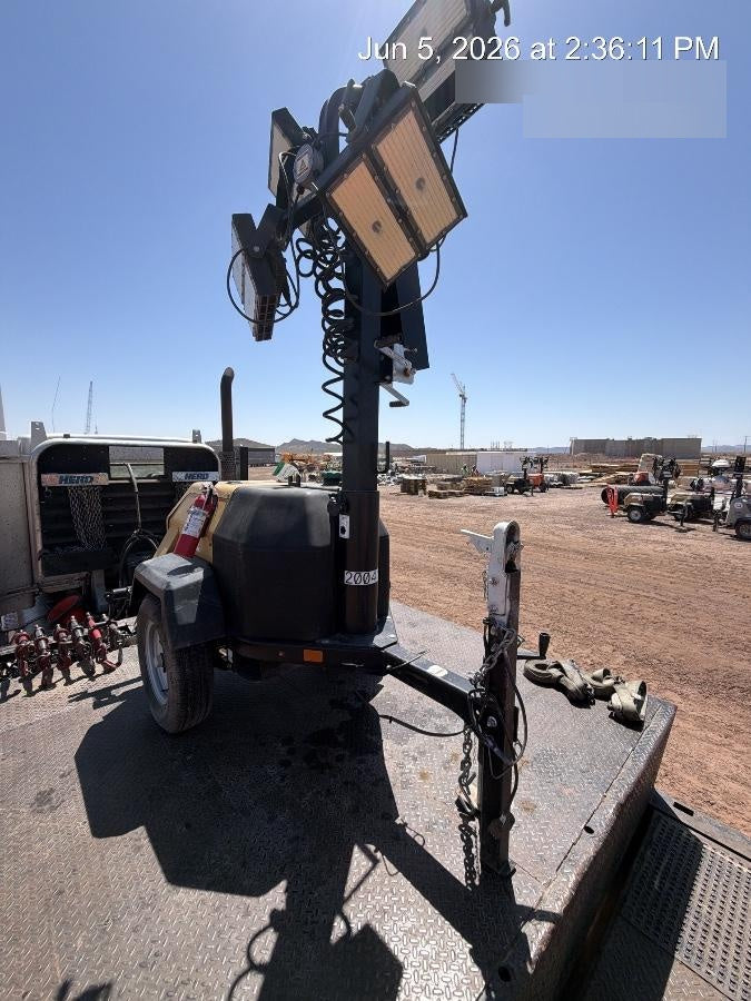 2022 Allmand NLV3GR (4) LED Light Fixture 350W, 23' Vertical Mast, 3kW Prime, Towable, Deep Sea L401, Leveling Jacks, Yanmar T4F 5.8hp