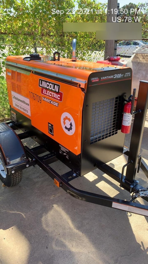 2021 Lincoln Electric Vantage 322 Vantage 322 Ready Pak 3 w/ Decals, ORANGE (includes trailer, cable rack, fender light kit) NO Telematics