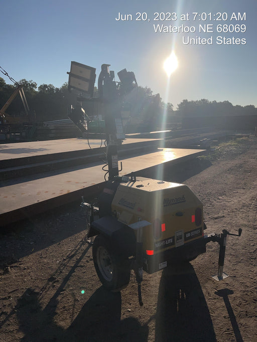 2020 Allmand NLV3GR (4) LED Light Fixture 350W, 23' Vertical Mast, 3kW Prime, Towable, Deep Sea L401, Leveling Jacks, Yanmar T4F 5.8hp