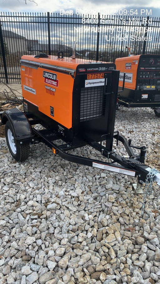 2021 Lincoln Electric Vantage 322 Vantage 322 Ready Pak 3 w/ Decals, ORANGE (includes trailer, cable rack, fender light kit) NO Telematics