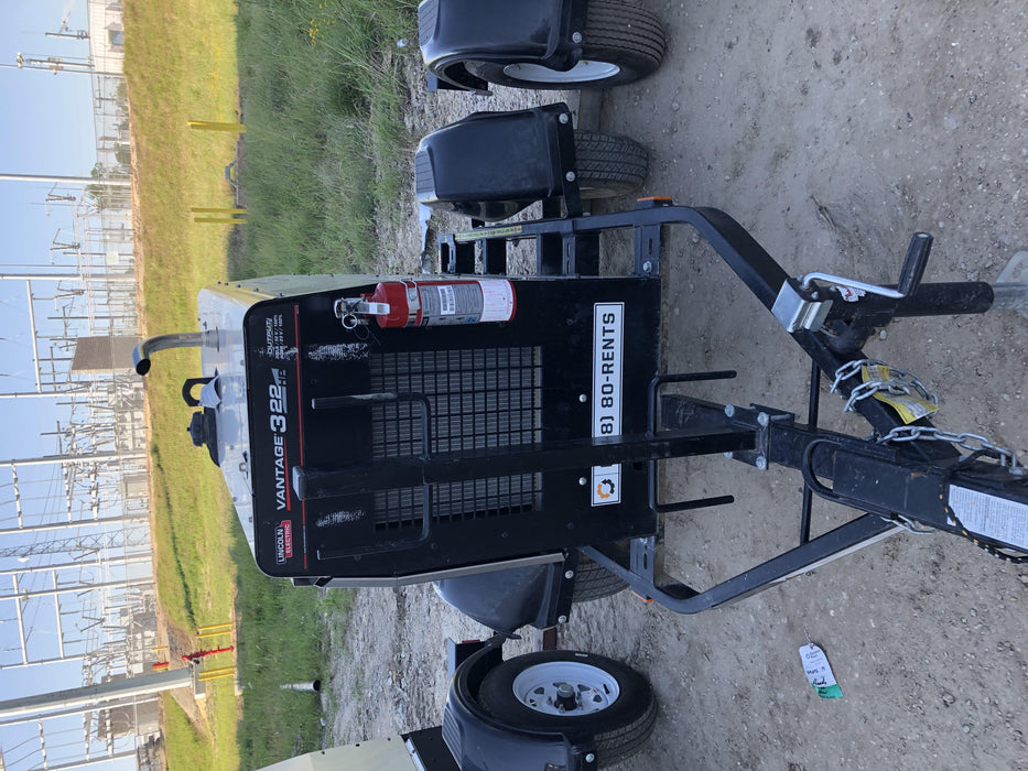 2019 Lincoln Electric Vantage 322 Welder Ready-Pak 3, Two wheel trailer, Fender and Light kit, Cable Rack