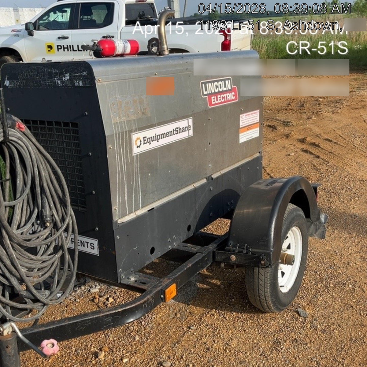 2019 Lincoln Electric Vantage 322 Ready-Pak 3, Two Wheel Trailer, Fender and Light Kit, Cable Rack