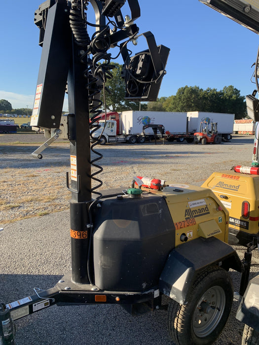 2021 Allmand NLV3GR (4) LED Light Fixture 350W, 23' Vertical Mast, 3kW Prime, Towable, Deep Sea L401, Leveling Jacks, Yanmar T4F 5.8hp