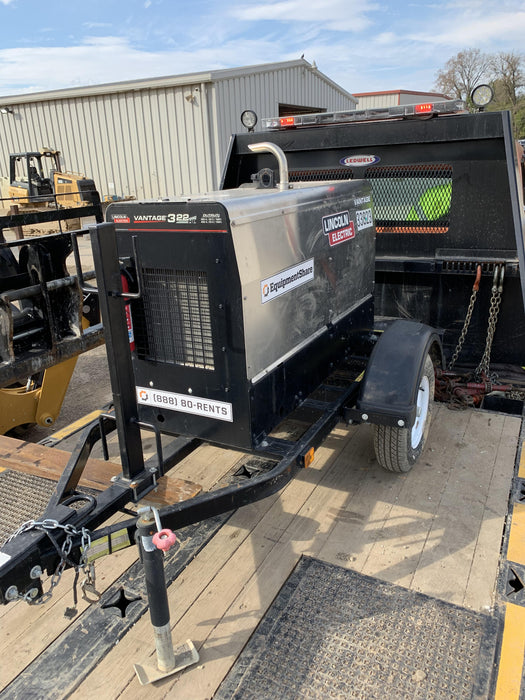 2019 Lincoln Electric Vantage 322 Welder Ready-Pak 3, Two wheel trailer, Fender and Light kit, Cable Rack