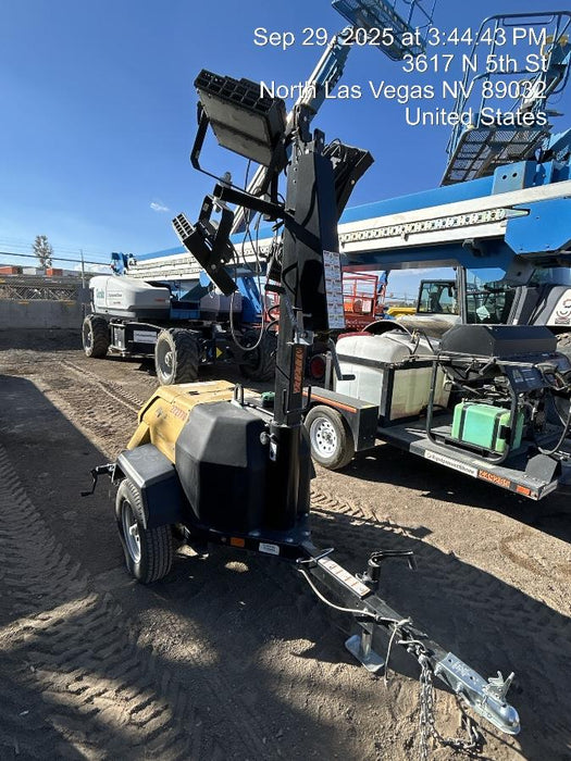 2022 Allmand NLV3GR (4) LED Light Fixture 350W, 23' Vertical Mast, 3kW Prime, Towable, ES Decals, T3