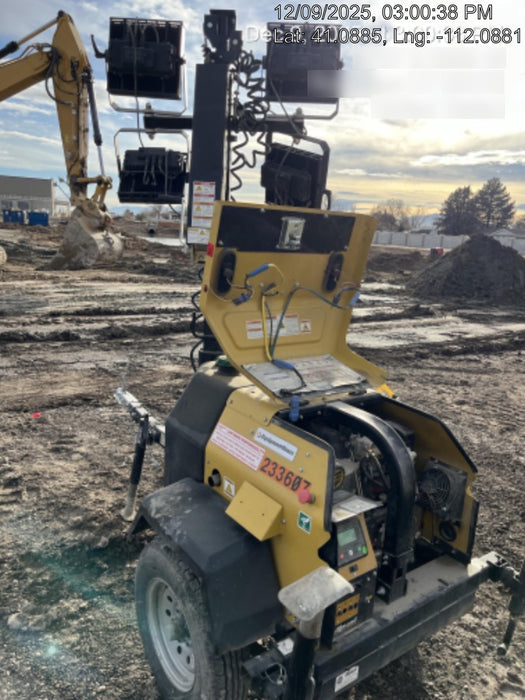 2022 Allmand NLV3GR (4) LED Light Fixture 350W, 23' Vertical Mast, 3kW Prime, Towable, Deep Sea L401, Leveling Jacks, Yanmar T4F 5.8hp