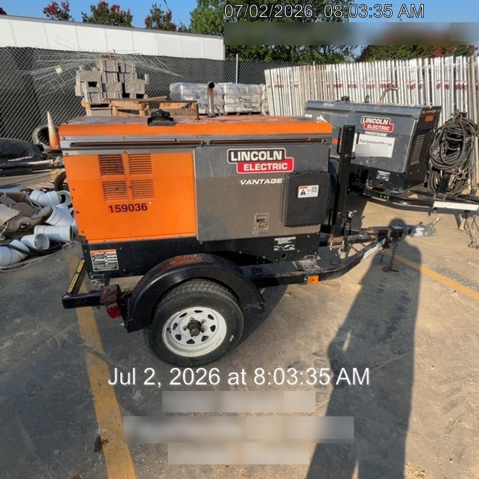 2021 Lincoln Electric Vantage 322 Vantage 322 Ready Pak 3 w/ Decals, ORANGE (includes trailer, cable rack, fender light kit) NO Telematics