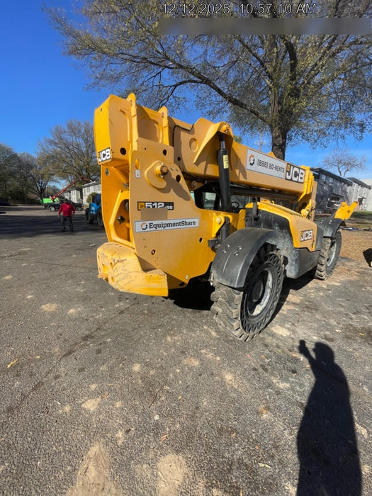 2019 JCB 512-56 109 HP w/Open ROPS, Beacon, Aux Hydraulics, Worklights, Solid Tires 60" Carriage/Forks