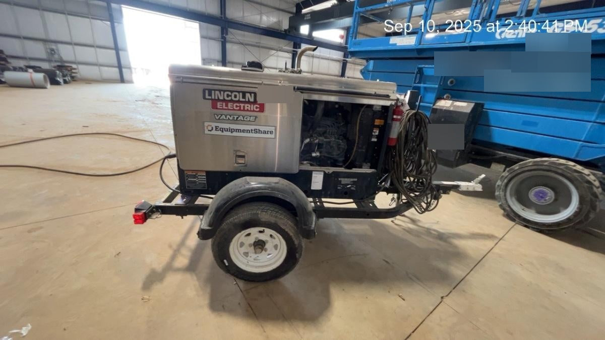 2020 Lincoln Electric Vantage 322 Welder Ready-Pak 3, w/ GPS & Decals (includes trailer, cable rack, fender light kit)