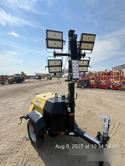 2022 Allmand NLV3GR (4) LED Light Fixture 350W, 23' Vertical Mast, 3kW Prime, Towable, ES Decals, T3