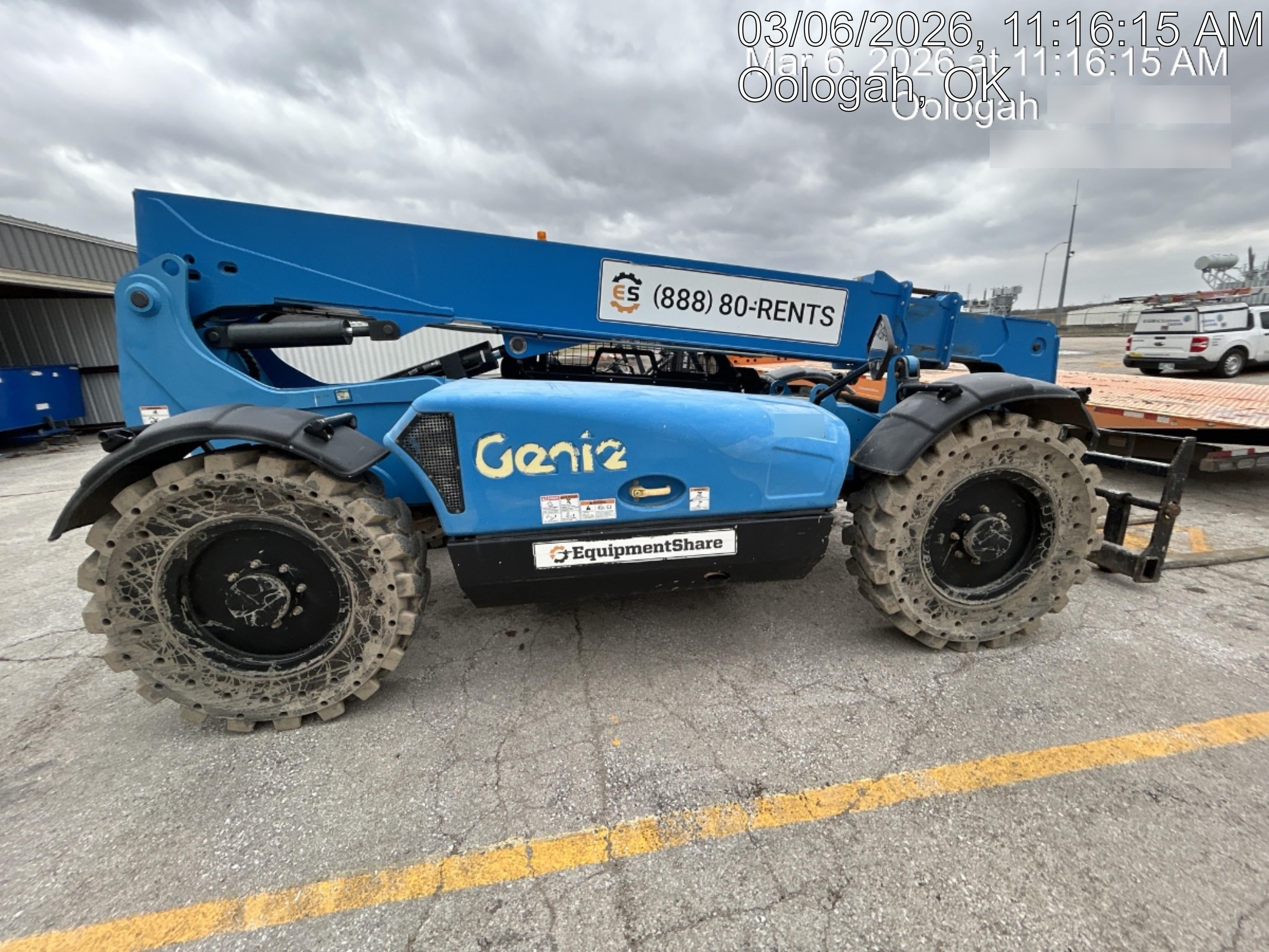 2019 Genie GTH-636 Canopy, Solid RT Tires, LED Work Lights, Beacon 60" QA Carriage, 48" Forks