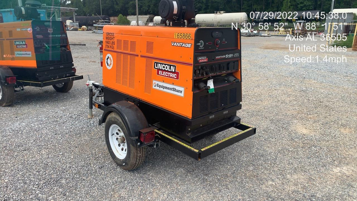 2021 Lincoln Electric Vantage 549X Ready Pak 3, ORANGE (includes trailer, cable rack, fender light kit)