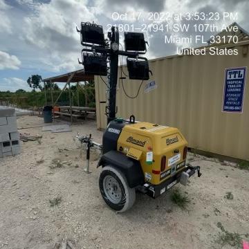 2022 Allmand NLV3GR (4) LED Light Fixture 350W, 23' Vertical Mast, 3kW Prime, Towable, ES Decals, T3