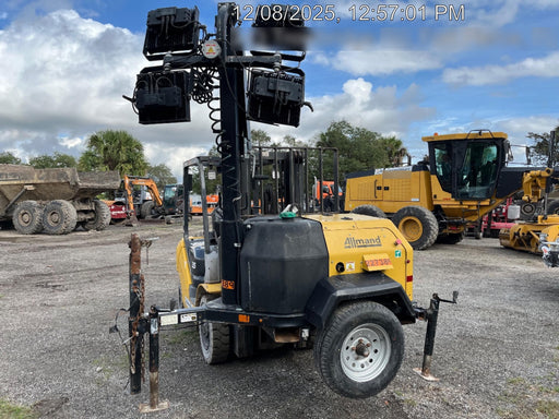 2022 Allmand NLV3GR (4) LED Light Fixture 350W, 23' Vertical Mast, 3kW Prime, Towable, Deep Sea L401, Leveling Jacks, Yanmar T4F 5.8hp