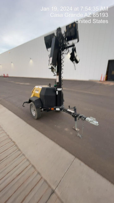 2022 Allmand NLV3GR (4) LED Light Fixture 350W, 23' Vertical Mast, 3kW Prime, Towable, Deep Sea L401, Leveling Jacks, Yanmar T4F 5.8hp