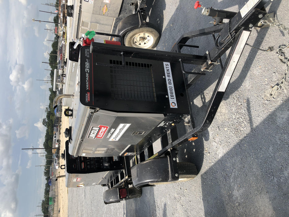 2019 Lincoln Electric Vantage 322 Ready-Pak 3, Two Wheel Trailer, Fender and Light Kit, Cable Rack