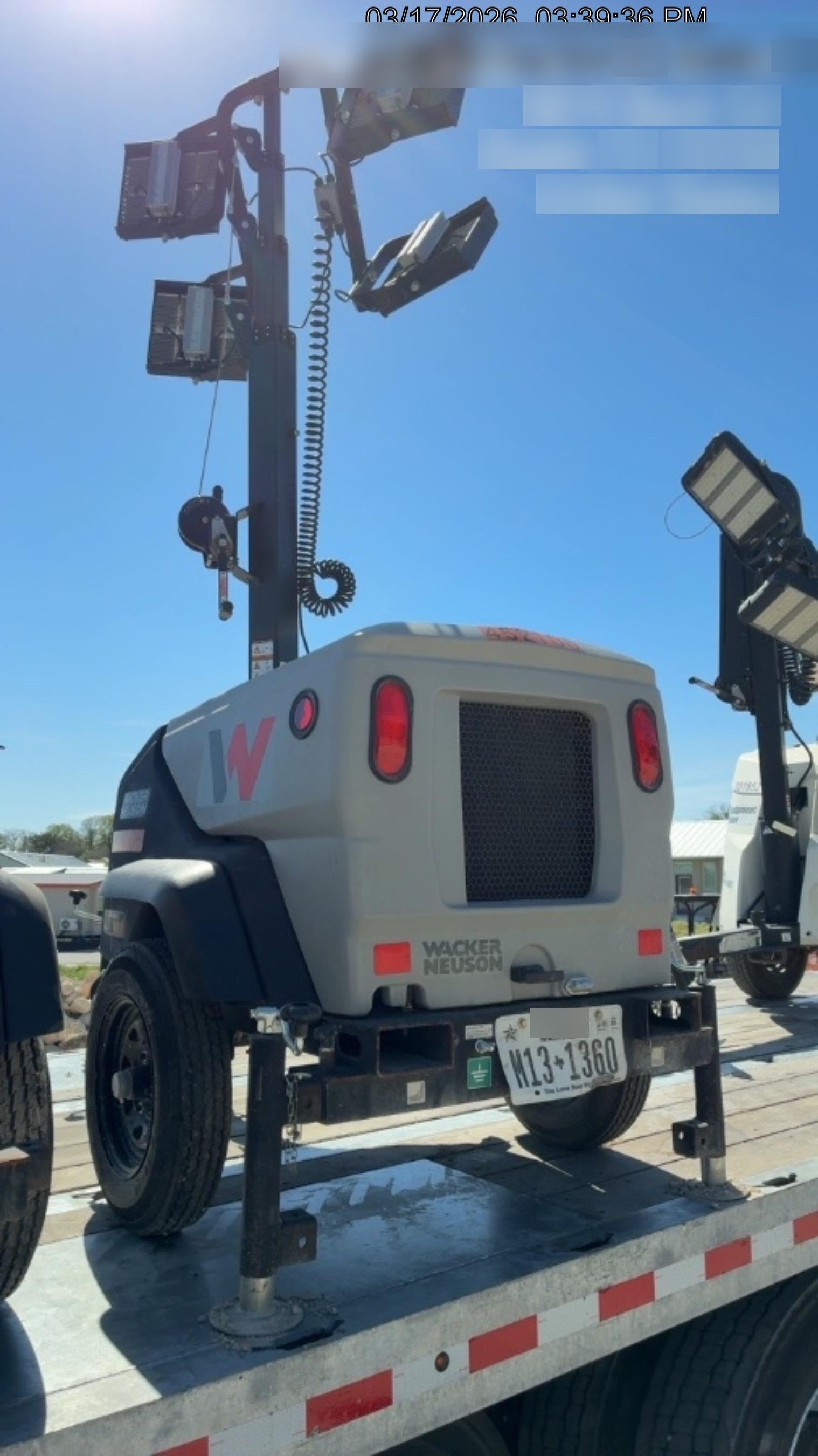 2024 Wacker Neuson LTT4 Diesel, Kohler KDW702, Deep Sea Controller, Auto Start, LED 320W, Bypass Outlet, T3