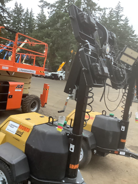 2021 Allmand NLV3GR (4) LED Light Fixture 350W, 23' Vertical Mast, 3kW Prime, Towable, Deep Sea L401, Leveling Jacks, Yanmar T4F 5.8hp