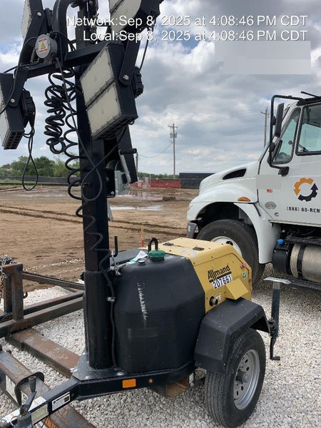 2022 Allmand NLV3GR (4) LED Light Fixture 350W, 23' Vertical Mast, 3kW Prime, Towable, Deep Sea L401, Leveling Jacks, Yanmar T4F 5.8hp