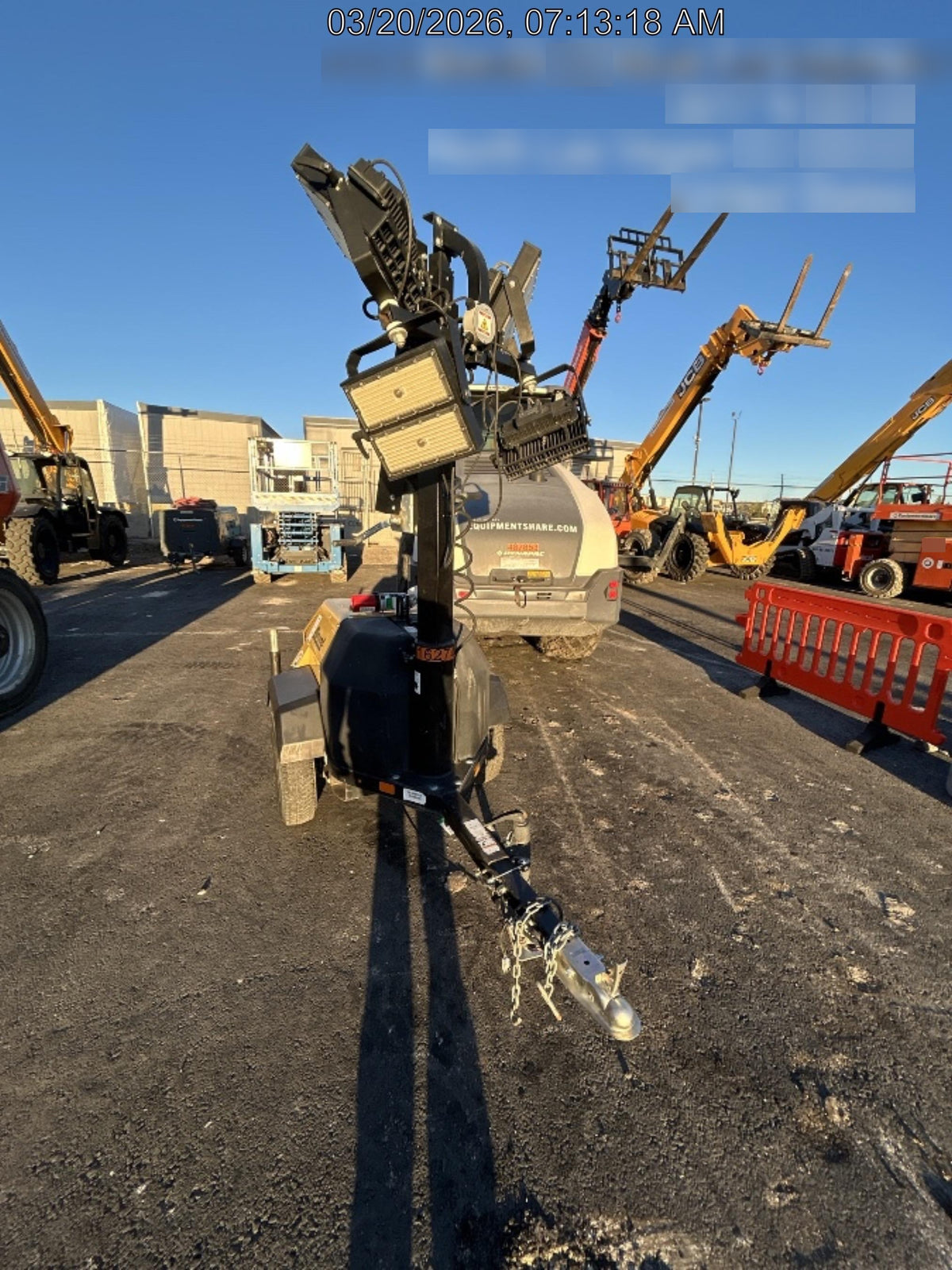 2021 Allmand NLV3GR (4) LED Light Fixture 350W, 23' Vertical Mast, 3kW Prime, Towable, Deep Sea L401, Leveling Jacks, Yanmar T4F 5.8hp