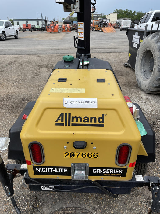 2022 Allmand NLV3GR (4) LED Light Fixture 350W, 23' Vertical Mast, 3kW Prime, Towable, Deep Sea L401, Leveling Jacks, Yanmar T4F 5.8hp