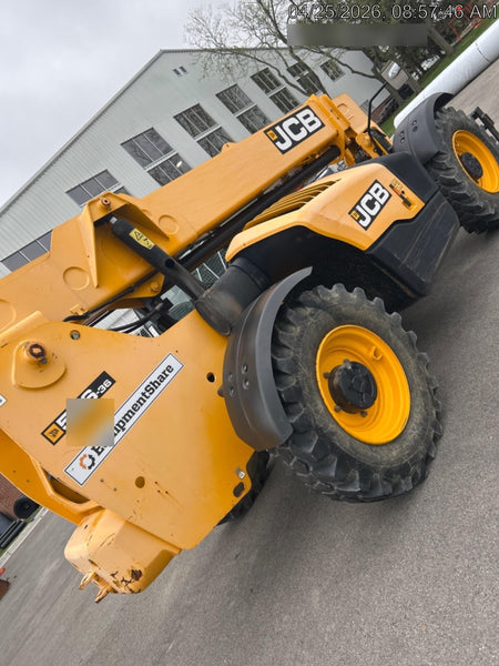 2019 JCB 506-36 Canopy, 74 HP, FF Tires, STD Worklight, Beacon, Aux Hydraulics, Lifting Eye, Back up Alarm 48" Carriage/48" Forks