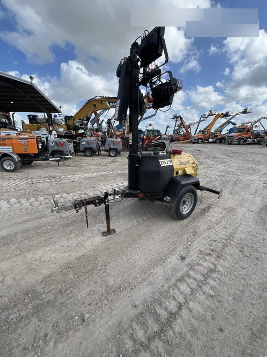 2022 Allmand NLV3GR (4) LED Light Fixture 350W, 23' Vertical Mast, 3kW Prime, Towable, Deep Sea L401, Leveling Jacks, Yanmar T4F 5.8hp