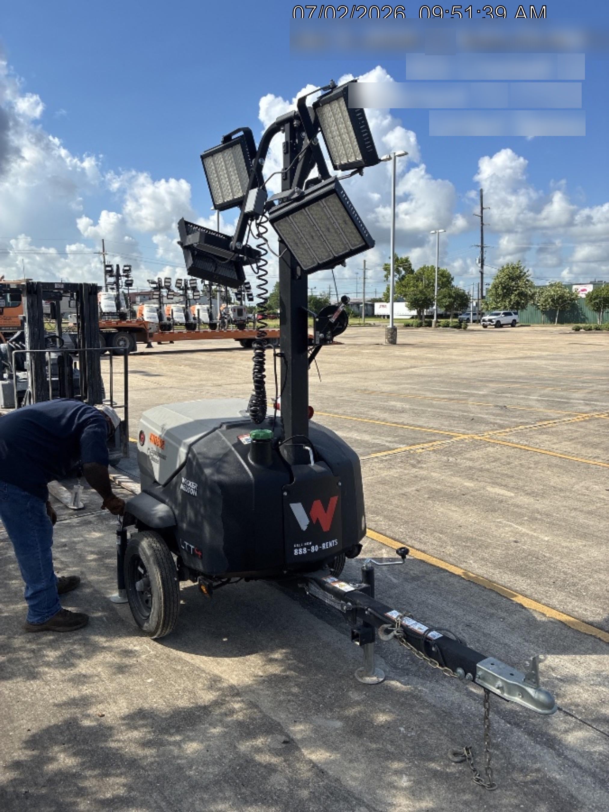 2024 Wacker Neuson LTT4 Diesel, Kohler KDW702, Deep Sea Controller, Auto Start, LED 320W, Bypass Outlet, T3