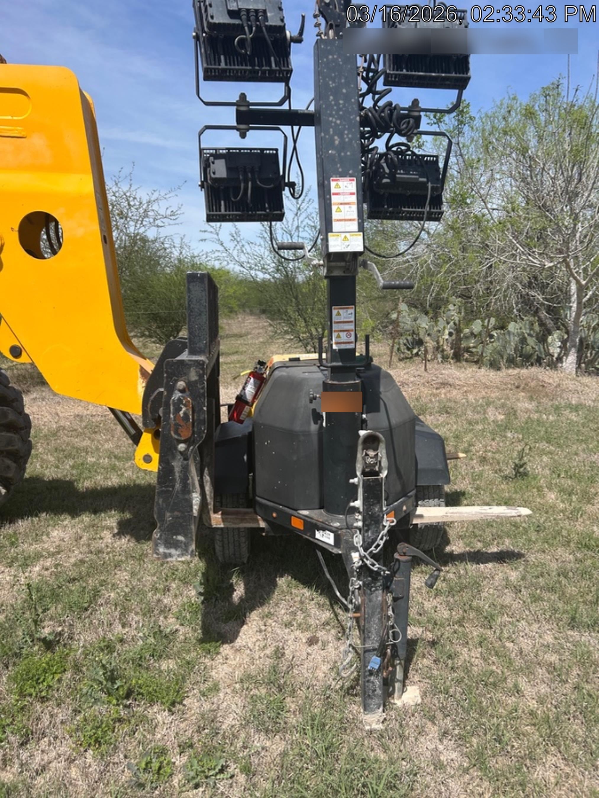 Allmand NLV3GR (4) LED Light Fixture 350W, 23' Vertical Mast, 3kW Prime, Towable, Deep Sea L401, Leveling Jacks, Yanmar T4F 5.8hp
