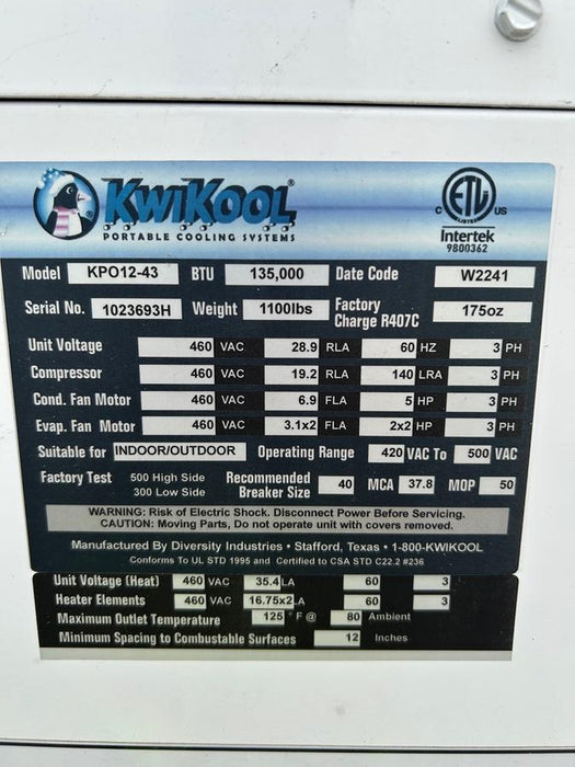 2022 KWIKOOL KPO12-43H