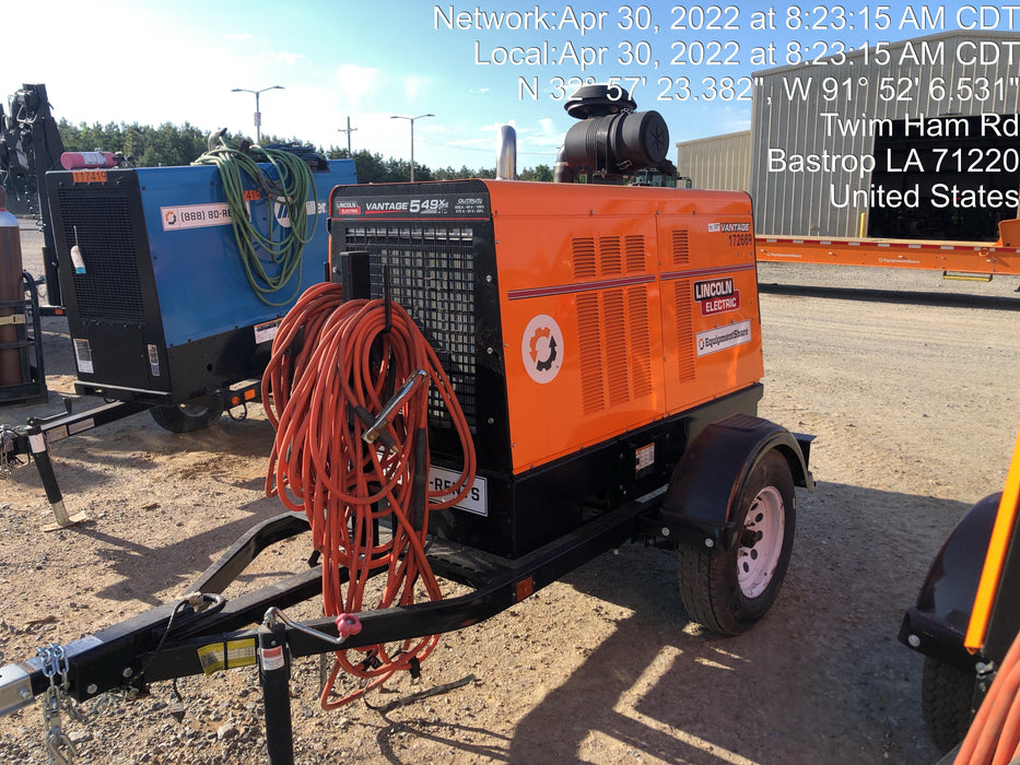 2021 Lincoln Electric Vantage 549X Ready Pak 3, ORANGE (includes trailer, cable rack, fender light kit)