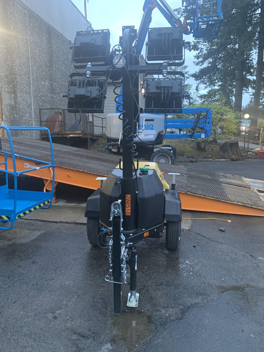 2022 Allmand NLV3GR (4) LED Light Fixture 350W, 23' Vertical Mast, 3kW Prime, Towable, Deep Sea L401, Leveling Jacks, Yanmar T4F 5.8hp