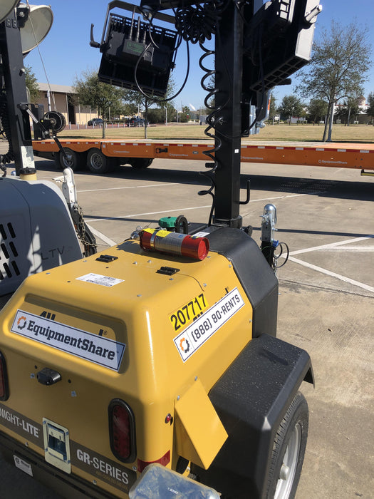 2022 Allmand NLV3GR (4) LED Light Fixture 350W, 23' Vertical Mast, 3kW Prime, Towable, Deep Sea L401, Leveling Jacks, Yanmar T4F 5.8hp