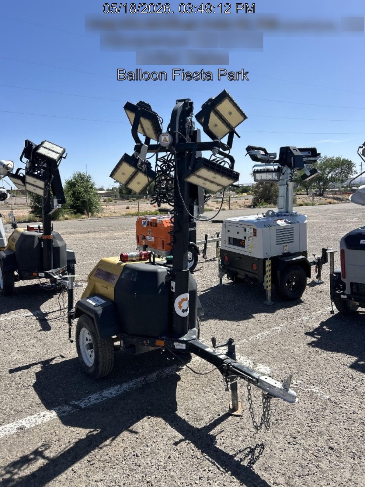Allmand NLV3GR (4) LED Light Fixture 350W, 23' Vertical Mast, 3kW Prime, Towable, Deep Sea L401, Leveling Jacks, Yanmar T4F 5.8hp