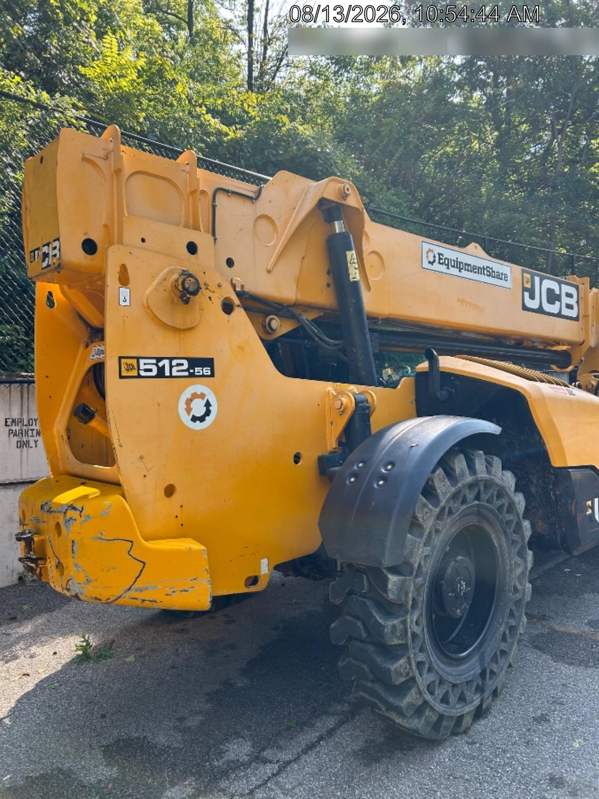 2019 JCB 512-56 Cab/Heat/Air, 109 HP, Solid Tires, STD Worklight, Beacon, Aux Hydraulics, Lifting Eye, Back up Alarm w/66" Carriage/60" Forks