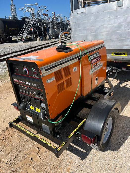 2024 Lincoln Electric Vantage 322 Welder Ready-Pak 3, Two wheel trailer, Fender and Light kit, Cable Rack, Orange
