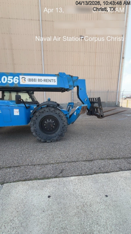 2019 Genie GTH-1056 Cab/Heat/AC, Solid RT Tires, LED Work Lights, Beacon 60" QA Carriage, 60" Forks
